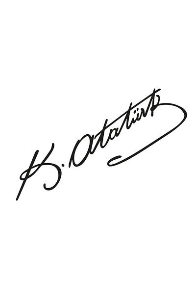 MegaSticker Autocolant Semnătură Kemal Atatürk Autocolant Auto Motor PC Laptop Autocolant Decal Negru 20x5 Cm