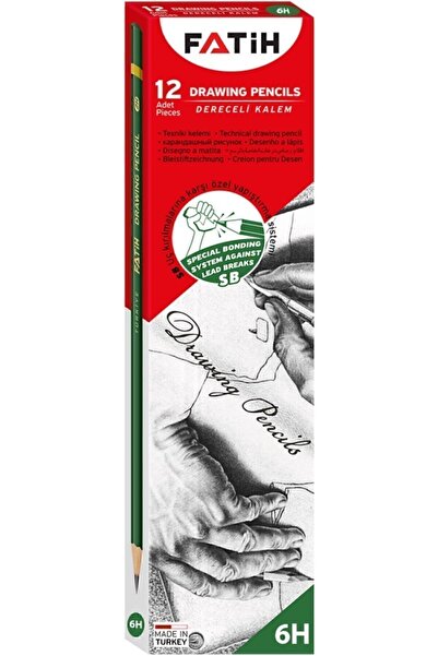Fatih قلم أسود متدرج 6 ساعات 12 قطعة (دزينة واحدة)