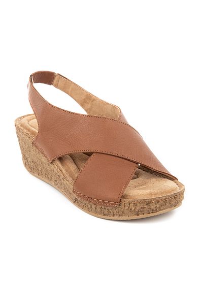 Hush Puppies آينا ( 624254 ) - صندل نسائي من الجلد الطبيعي بنعل تشريحي وكعب