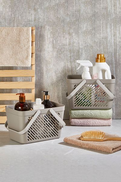 DEYHOME 2 τεμάχια Naya Bath Basket Σαμπουάν, Απορρυπαντικό, Πετσέτα, Οργανωτής Καθαρισμού
