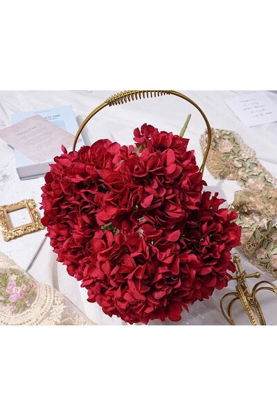 RUZGARCİCEK باقة زهور صناعية من الرياح 5 فروع قرية كوبية حمراء