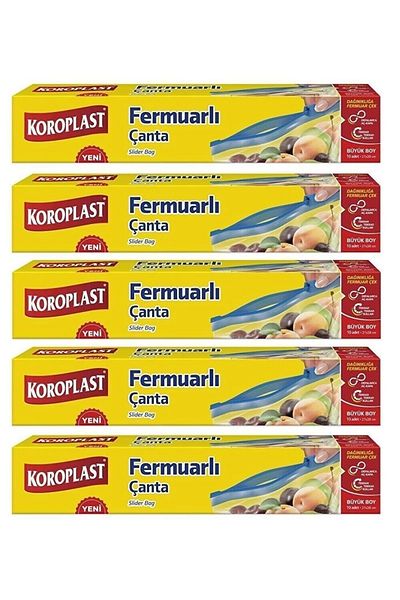 Koroplast Zipper Bag Large Size 10 Pieces 27 x 28 Cm x 5 Packs