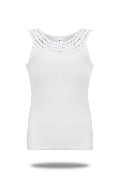 FSM1453 Women's Cotton Wide Collar Sleeveless Top Lycra Body -2170