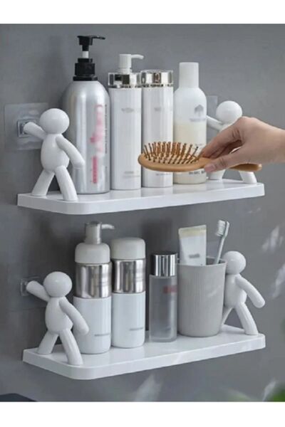 Genel Markalar Sevimli İnsan Motifli Banyo Mutfak Ofis Baharat Rafı Kendinden...