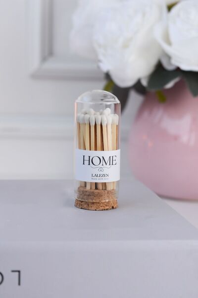 LALEZEN HOME Home Etiketli Beyaz Uçlu Kibrit Cam Fanus