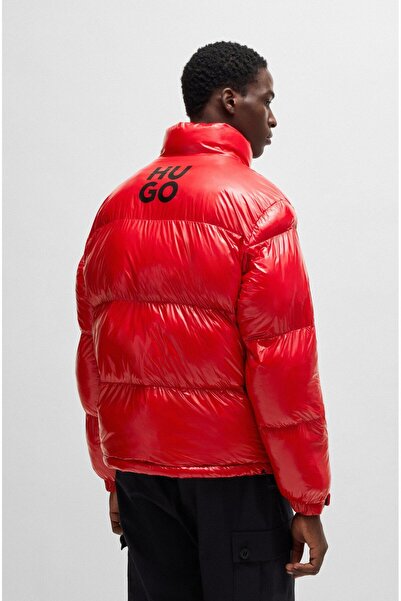 HUGO Men's Red Jacket - Regular Fit, Long Sleeve, Logo Detail 50523206 -693