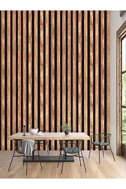 dreamwall Ahşap Lambri Desenli Isı Ve Ses Yalıtımlı Sağlıklı Tekstil Duvar Kağıdı