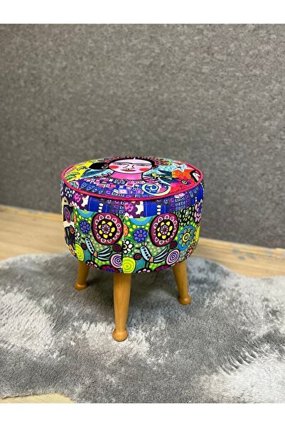 Asedia Miskin Naturel Diego Ahşap Ayak Uzatma Pufu Makyaj Koltuğu Tabure Baba...