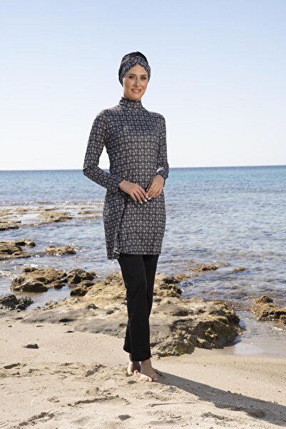 Estiva Γυναικείο μαγιό Hijab με ψηφιακό σχέδιο με πλήρως καλυμμένο παντελόνι