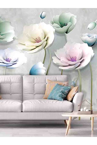 dreamwall 3 Boyutlu Renkli Çiçekler Deseni Silinebilir Sağlıklı Tekstil Duvar Kağıdı