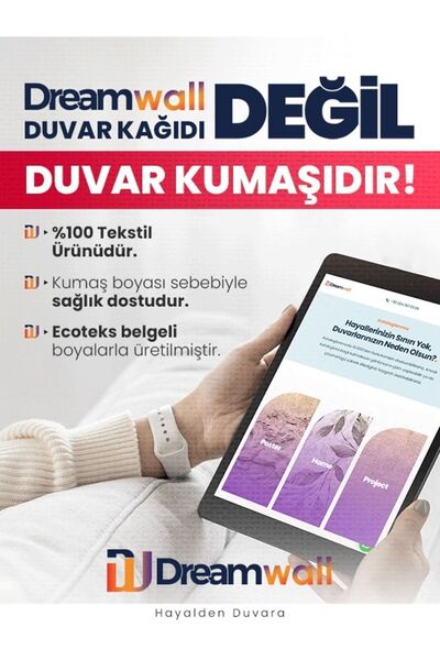 dreamwall Siyah Beyaz Geometrik Desenli Isı Ve Ses Yalıtımlı Sağlıklı Tekstil Duvar Kağıdı