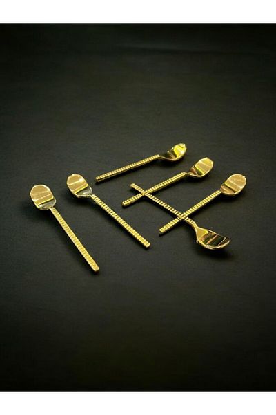 Tiamo 12 Pack Mios Stainless Steel and Gold Coated Teaspoons - Gold