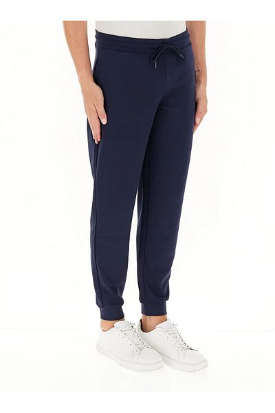 EA7 Ανδρικό ίσιο παντελόνι Navy Blue - Κανονική μέση, υφαντό ύφασμα 6DPP85 PJZKZ-1562