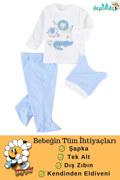 Deyzikids Organic Cotton Embroidered Hospital Discharge Newborn Clothes and Bodysuit Set for 0-3 Months Babies