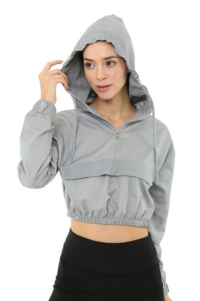Scorp Alice Crop Hooded Women's Sweatshirt Gray