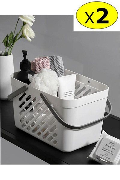 DEYHOME 2 bucăți Naya coș de baie șampon, detergent, prosoape, organizator pentru articole de curățare