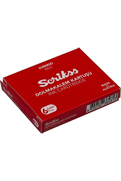 Scrikss 6lı Kırmızı Dolma Kalem Kartuşu