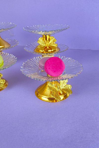 MAY HOME 6 Pieces Gold Footed Glass Turkish Delight Bowl Snack and Treat Bowl