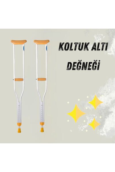 Aps Koltuk Altı Değneği Yürümeye Yardımcı Çift Koltuk Değneği İthal Alüminyum...