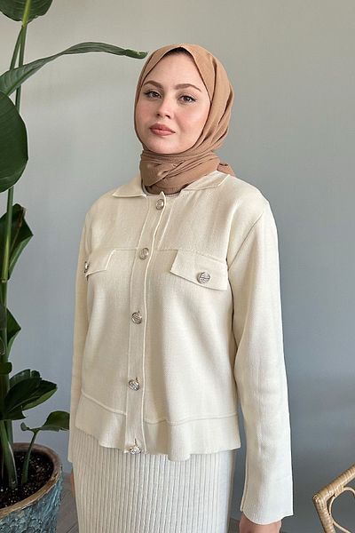 InStyle Σετ μπουφάν και φορέματος σε μπεζ χρώμα