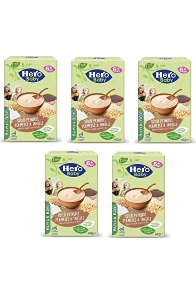 Hero Baby Sütlü Peynirli Pekmezli 8 Tahıllı Kaşık Maması 400 gr X 5 Adet