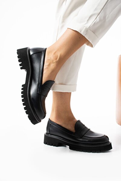 Gamze Shoes FEKETE ELSŐ SZALAGOS LAPOS CIPŐ