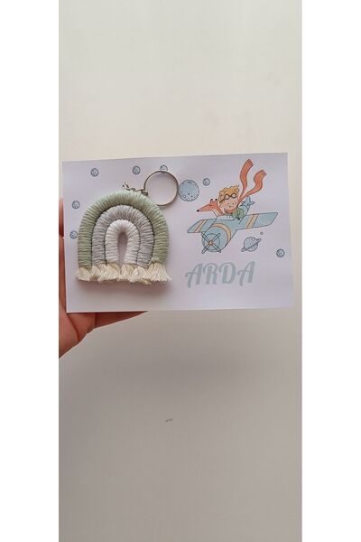 Makrome Bebek Hediyeliği Gökkuşağı Anahtarlık (kişiye özel)