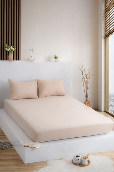 KetraHome Maljuna Bohemo - Cappuccino Colored Elastic Sheet Set