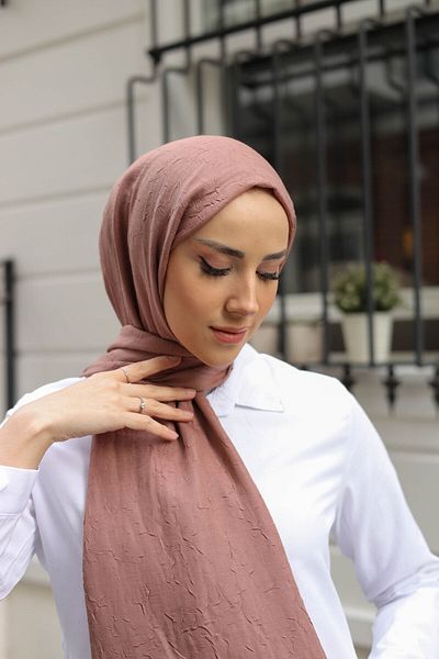shalby Μπαμπού Crash Shawl Hijab Μαλακό Καφέ