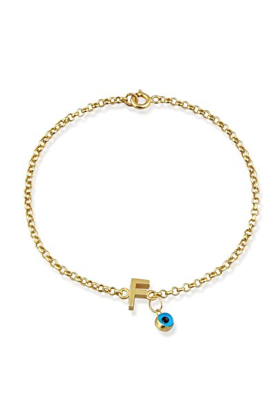 Altınkesesi 14 Ayar Altın Göz Sallantılı Harf Bileklik(F)