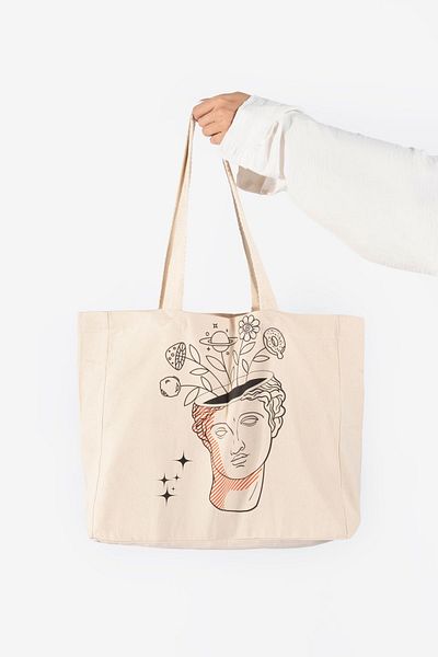 The Lycos Geantă de umăr și plajă din pânză „Bust floral”.
