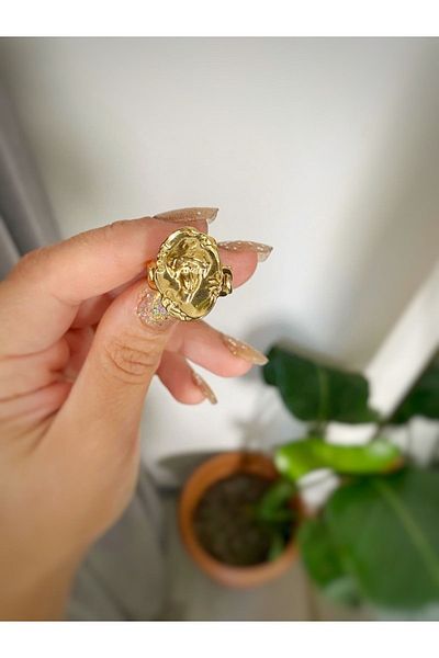 Aksesuar Gold Steel Ring
