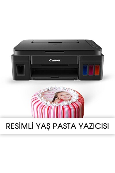 Canon Resimli Pasta Yazıcısı - Pıxma G3411 Gıda Mürekkepli Bitmeyen Kartuş Si...