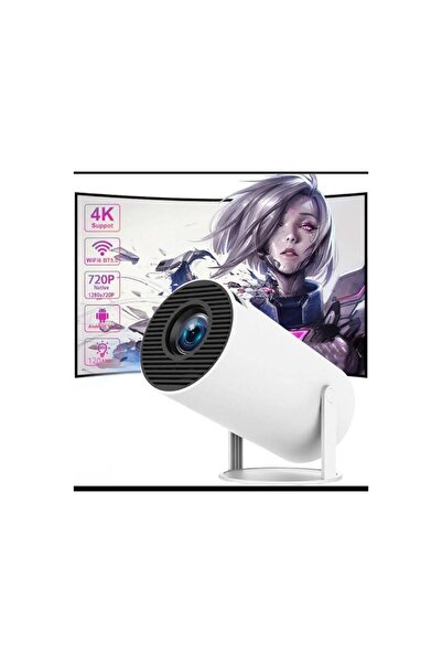Ozmik Hy300 Beyaz Ultrahd Projeksiyon Android 11.0 200 Lümen Işık Gücü Wifi Bluetooth.