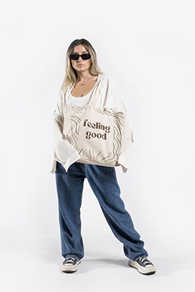 The Lycos "feeling Good" Canvas Tote Omuz Ve Plaj Çantası