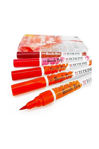Talens Ecoline Brush Pen Brush Tip Pen 5 Color Set RED