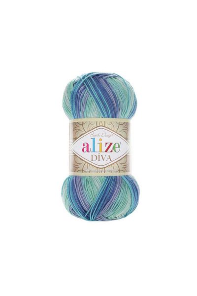 Alize Diva Tie Dye Mercerized String Summer Bikini - 5 pieces Bustier Blouse Knit Rope 1767
