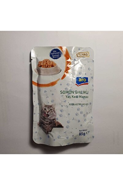 Aro Yeni Ürün 1 Yaş Ve Üstü Için Somon Balıklı Yaş Kedi Maması Adet