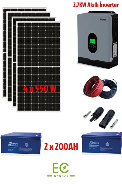 SAKO 2.7kw Offgrid Monofaze Solar Elektrik Paketi