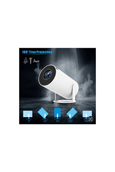 Ozmik Hy300 Beyaz Ultrahd Projeksiyon Android 11.0 200 Lümen Işık Gücü Wifi Bluetooth.