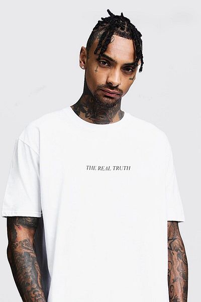 DEEPSENCE Λευκό μπλουζάκι ABSE Unisex Oversize - Εκτύπωση πίσω