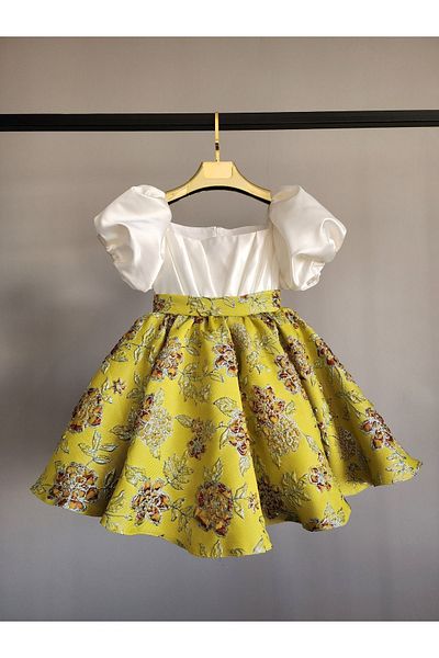 SCSTİL YELLOW - CREAM BROCAR DRESS