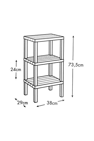 DEYHOME OMBEG 3-рівневий пластиковий стелаж для книг, ванної кімнати, кухні, взуття, білий