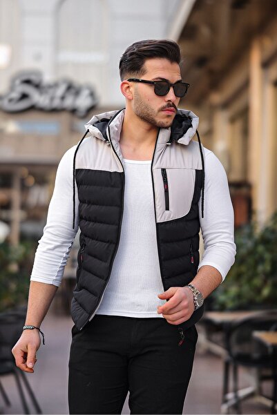 KOCCI New Season Water and Wind Proof Detachable Hooded Men's Puffer Vest