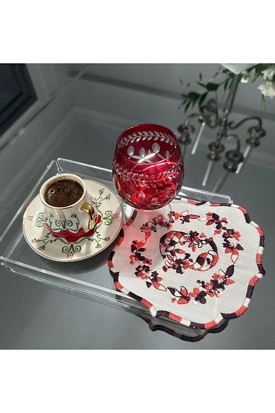 LİNDA MİA Single Cocktail Napkin - Wreath Model