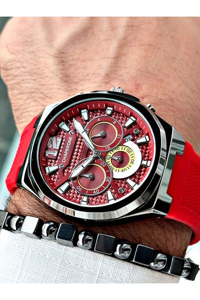 Reward Men's Wristwatch - Red, Silicone Function, + Bracelet by Reward