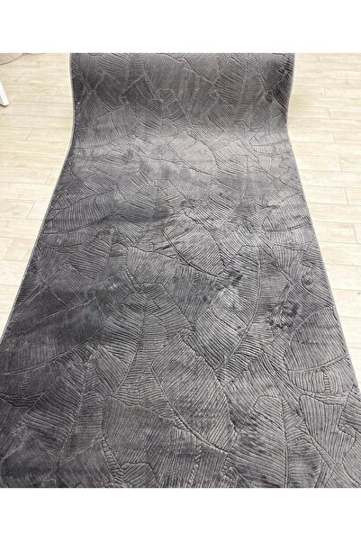 Merinos Rölyef Garden Antrasit Kaymaz Taban Kesme Halı Yolluk