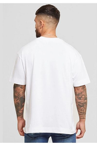 DEEPSENCE Λευκό μπλουζάκι με στάμπα Los Angeles Unisex Oversize