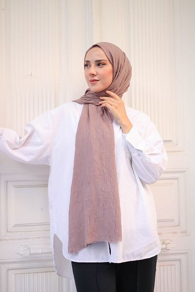 shalby Bamboo Crash Shawl Light Milk Coffee