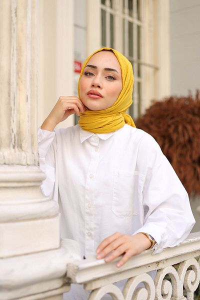 shalby Bamboo Crash Shawl Hijab Shalby Mustard